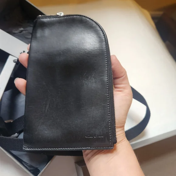 RICK OWENS NECK WALLET BLACK season 2020 in VGUC - Picture 5 of 10